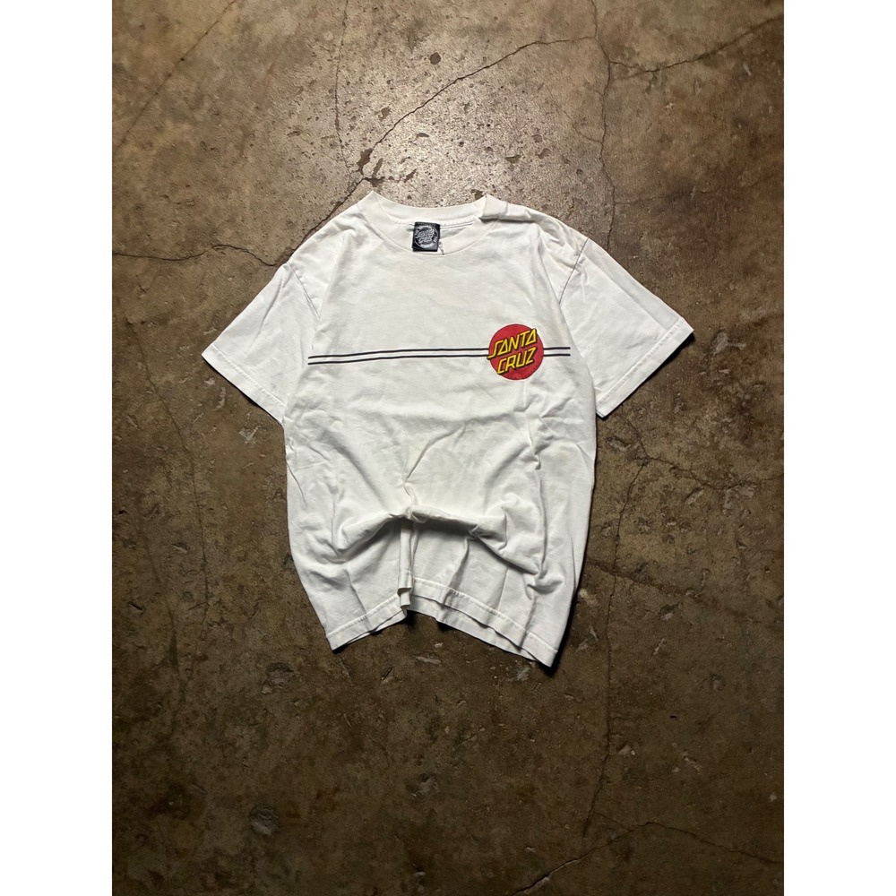 Santa Cruz Skateboards Dot Logo Graphic T-Shirt White Mens Small
